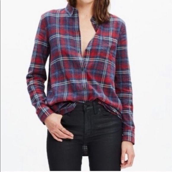 Madewell Tops - Madewell Ex boyfriend plaid button down shirt XS